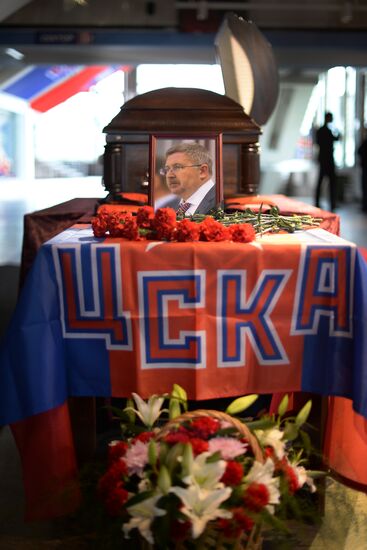 Farewell ceremony for hockey coach Vasily Tikhonov