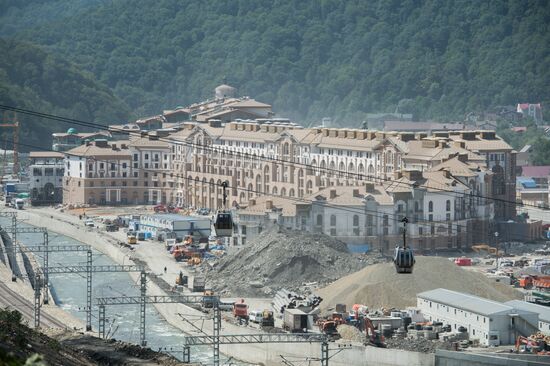 Construction of Olympic media village of Gorki Gorod