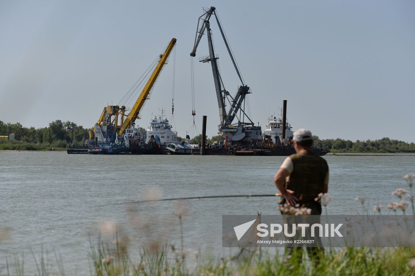 Sunken passenger ship lifted from Irtysh River