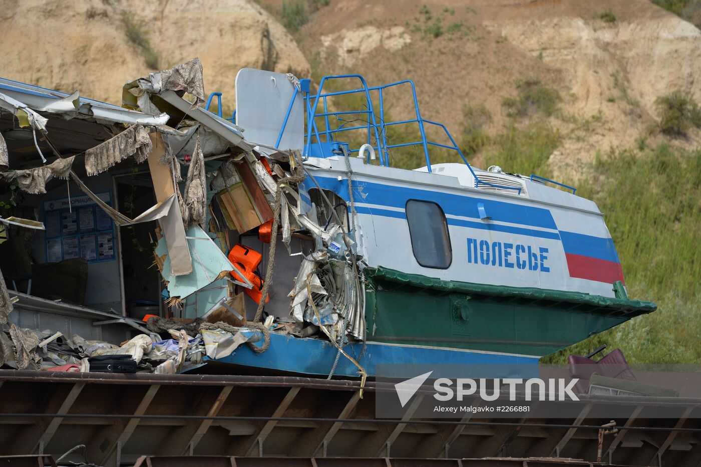 Sunken passenger ship lifted from Irtysh River