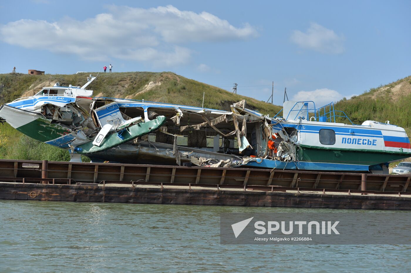 Sunken passenger ship lifted from Irtysh River