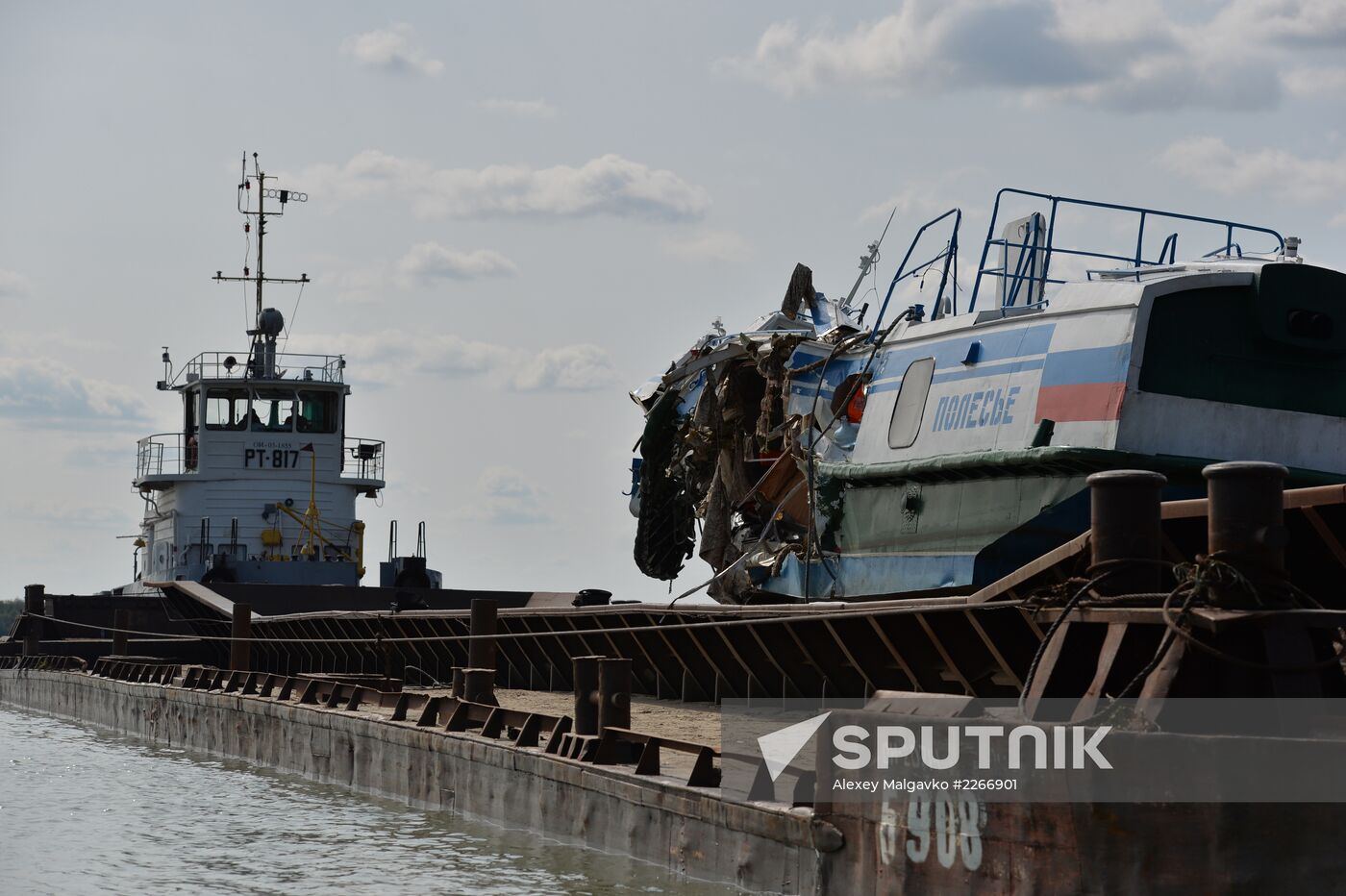 Sunken passenger ship lifted from Irtysh River