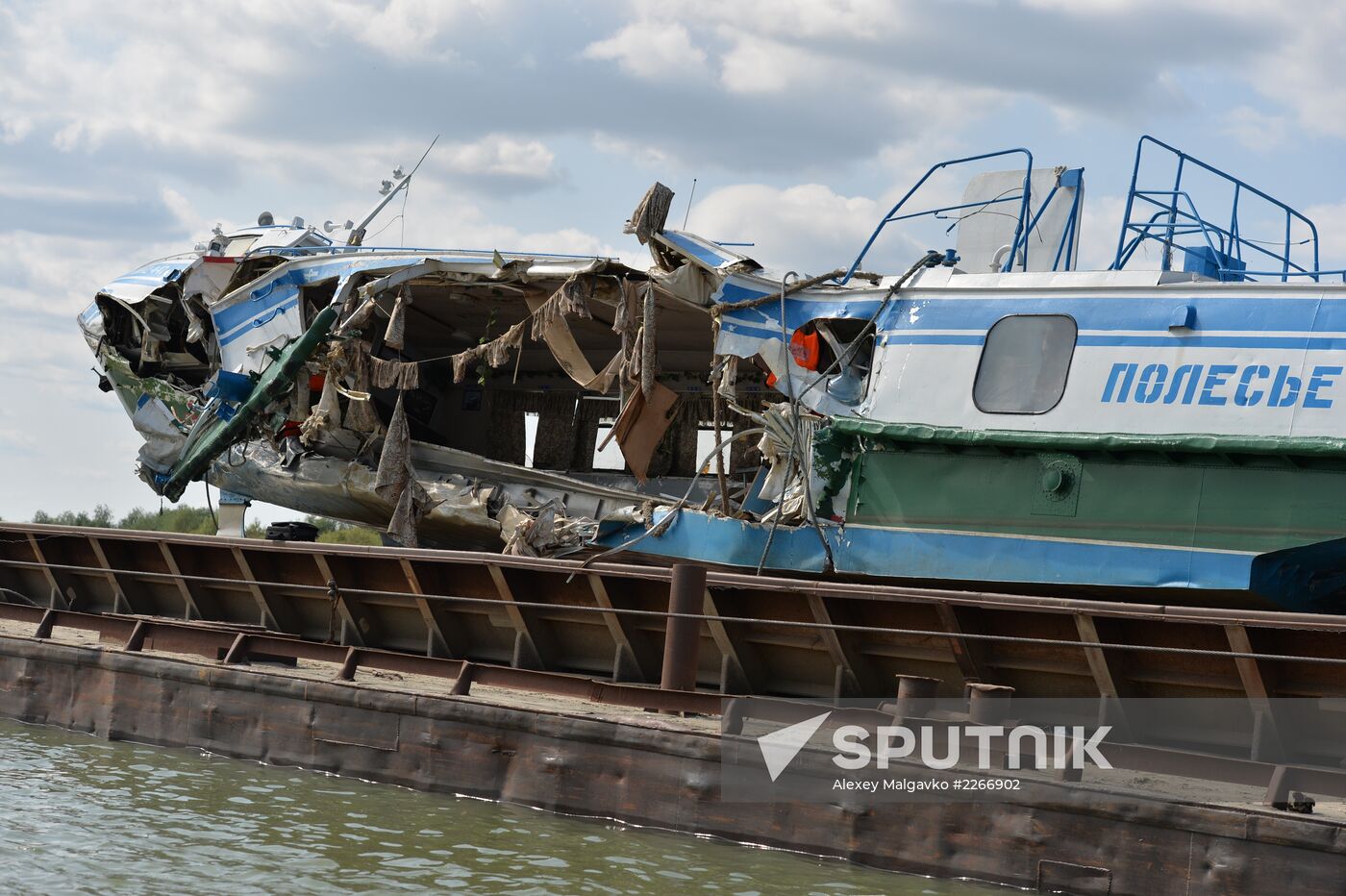Sunken passenger ship lifted from Irtysh River