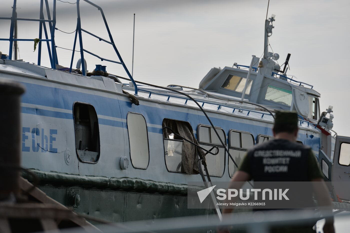 Sunken passenger ship lifted from Irtysh River