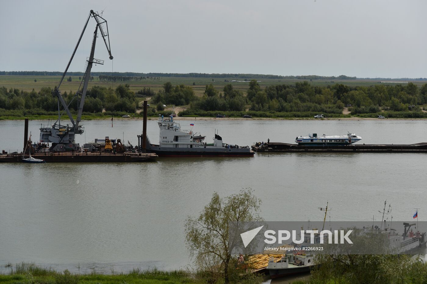 Sunken passenger ship lifted from Irtysh River