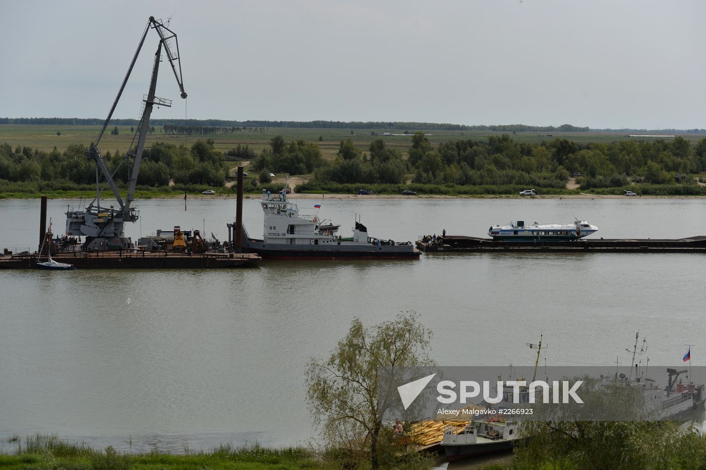 Sunken passenger ship lifted from Irtysh River
