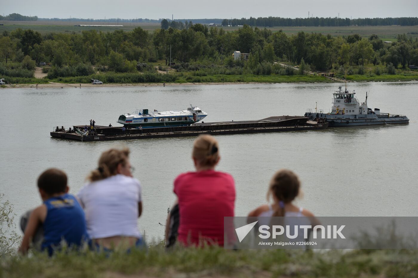 Sunken passenger ship lifted from Irtysh River