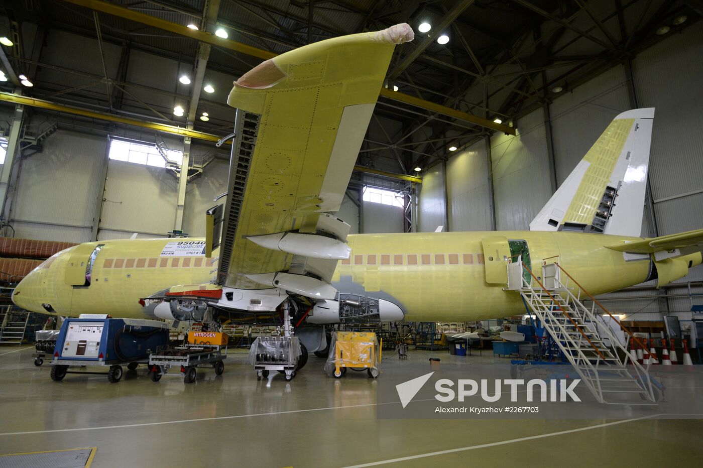 Assembly of Sukhoi Superjet airliners in Komsomolsk-on-Amur