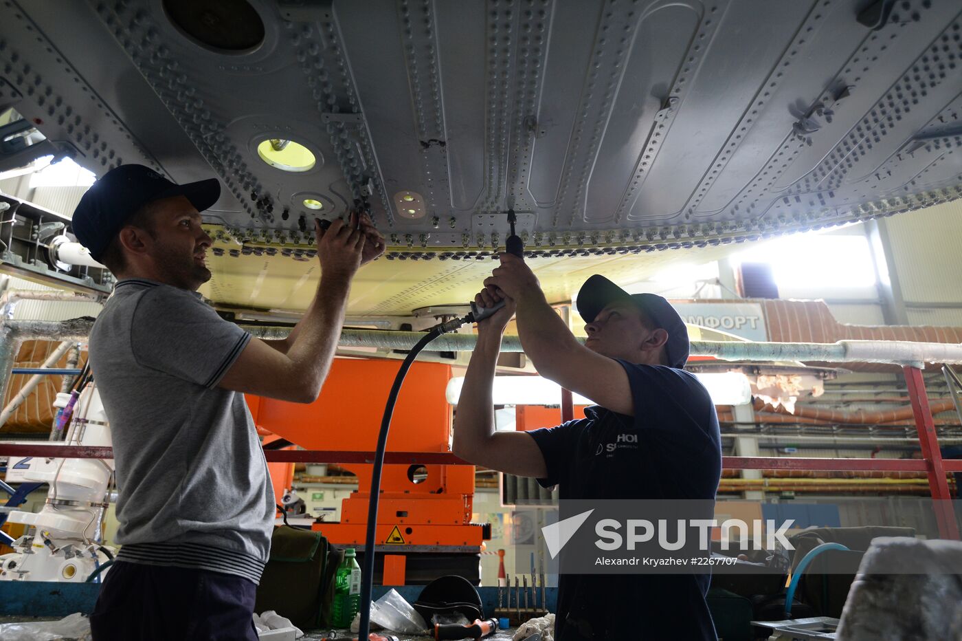 Assembly of Sukhoi Superjet airliners in Komsomolsk-on-Amur