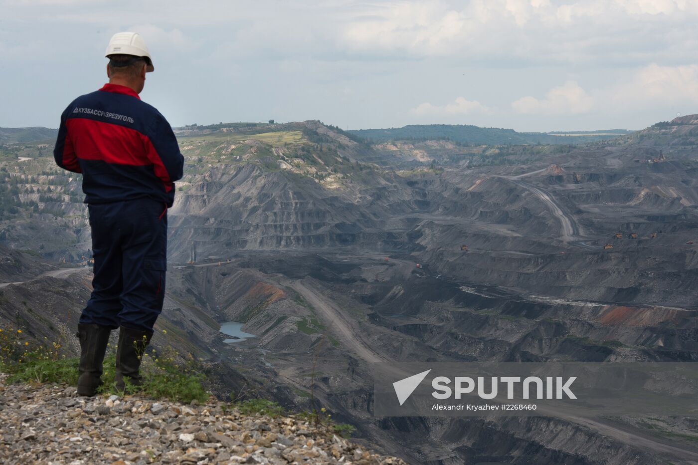 Mining coal at Bachatsky coal strip mine