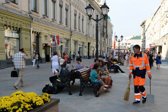 Pedestrian area on Nikolskaya Street, Moscow