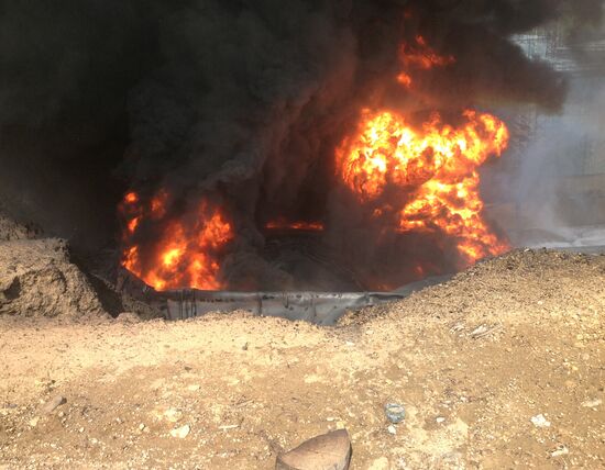Oil tank catches fire in Irkutsk Region