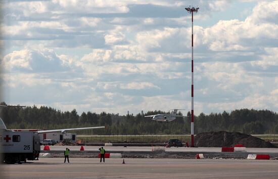 An-148 aircraft lands safely at Pulkovo Airport