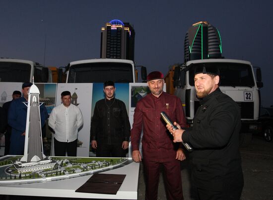 Time capsule laying ceremony at Grozny City-2 construction site