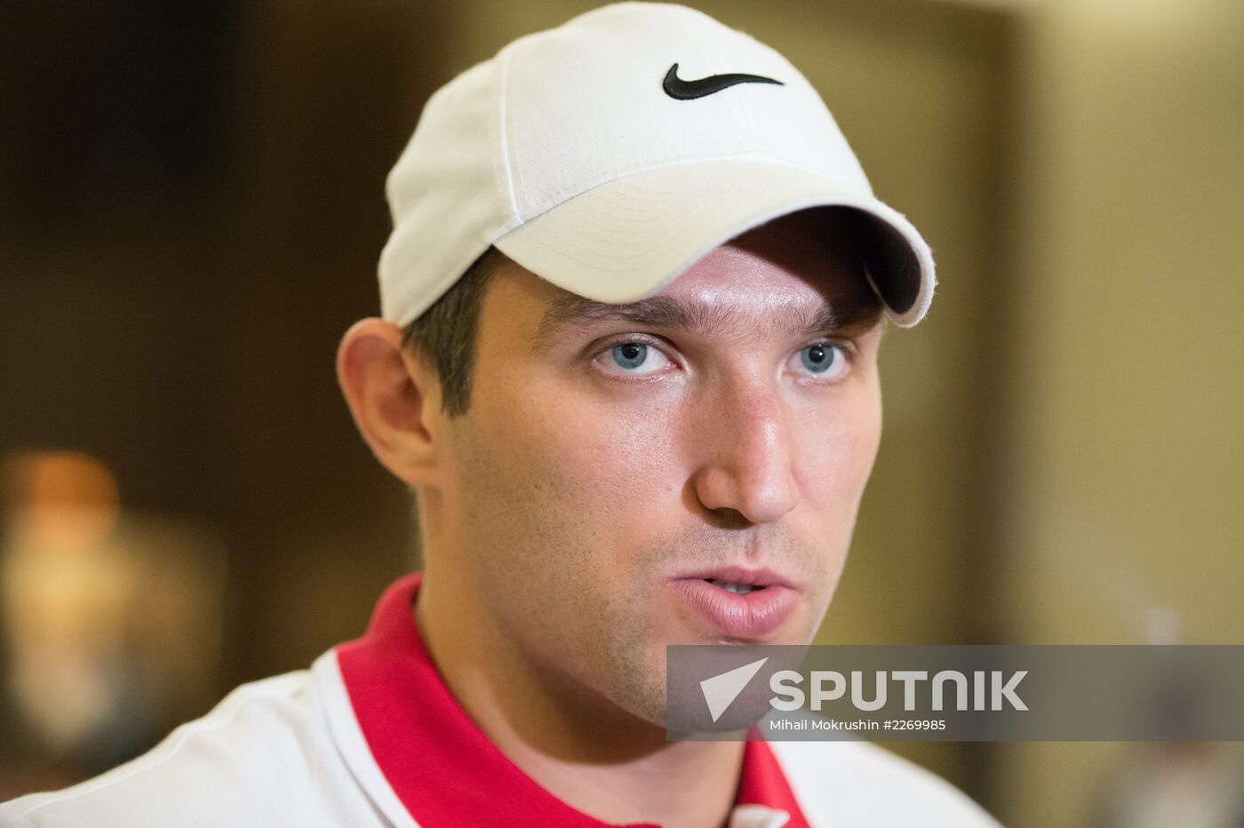 Hockey. News conference with Russian national men's team