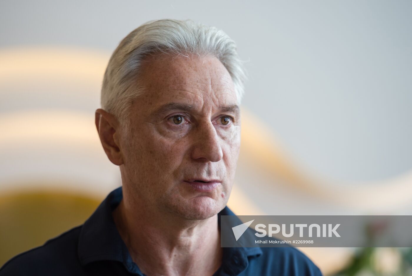 Hockey. News conference with Russian national men's team