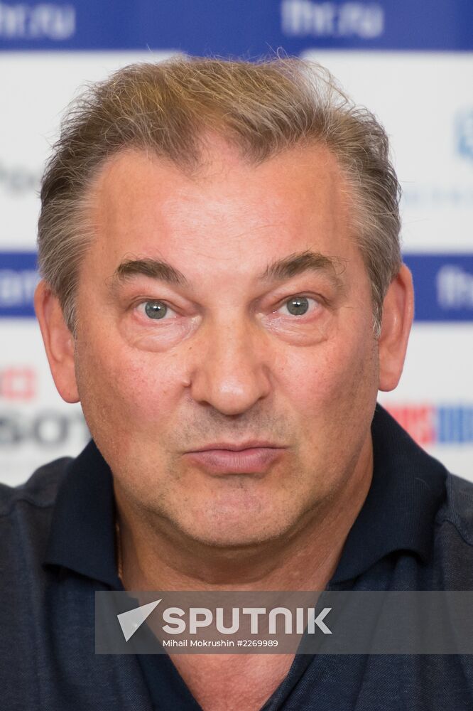 Hockey. News conference with Russian national men's team