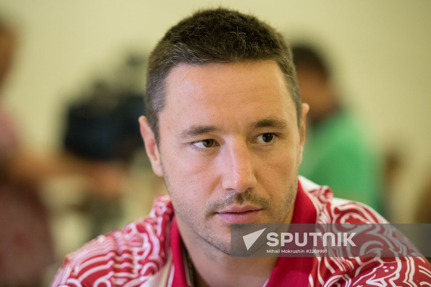 Hockey. News conference with Russian national men's team
