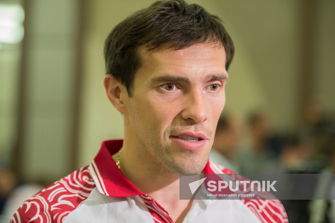Hockey. News conference with Russian national men's team