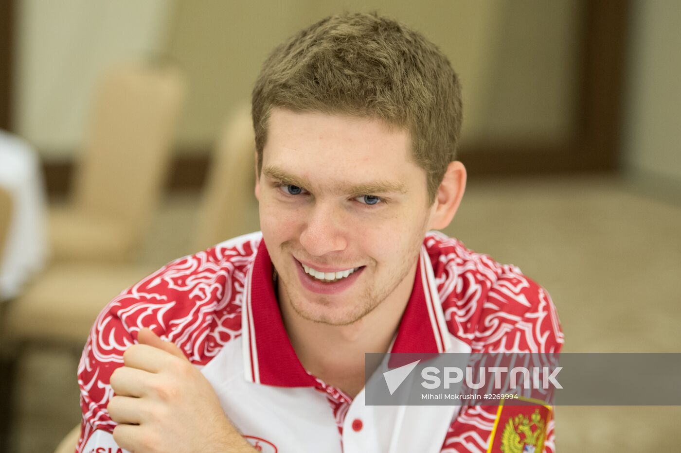 Hockey. News conference with Russian national men's team