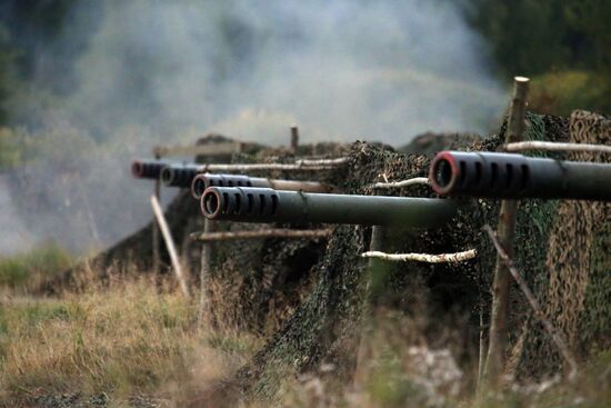 Gun practice of the Baltic Fleet Coast Artillery Corps