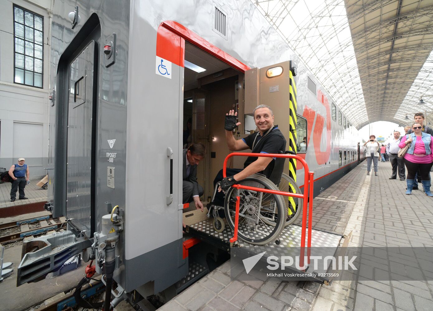 Presentation of two-story long-distance train