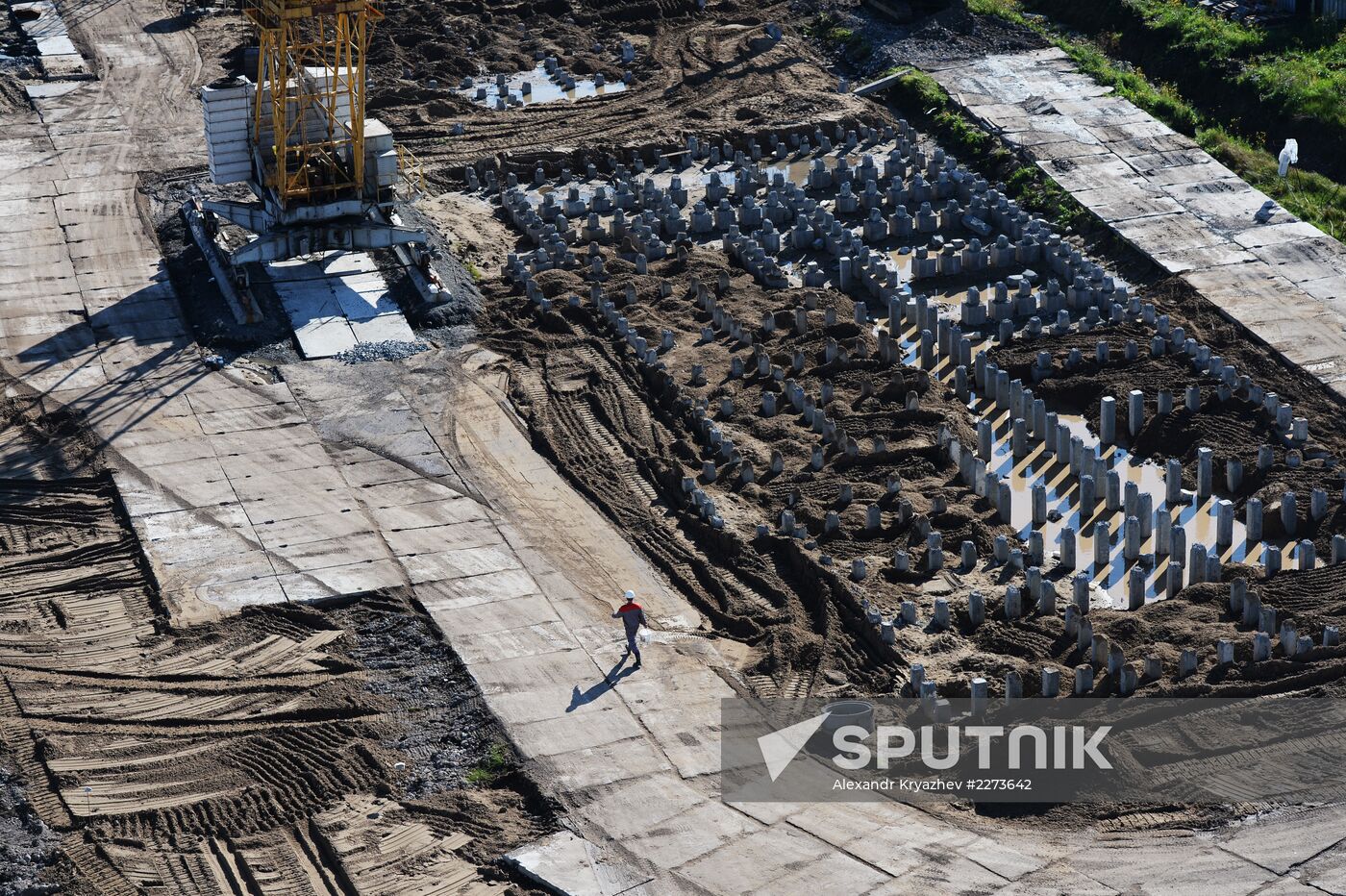 Prostorny neighborhood under construction in Novosibirsk