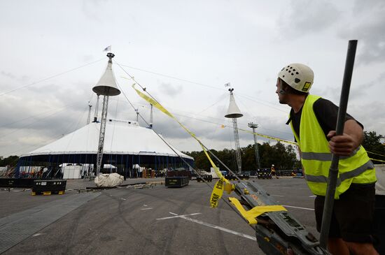 Cirque du Soleil's cupola assembly in Moscow