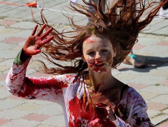 Holi festival of colors in Vladivostok