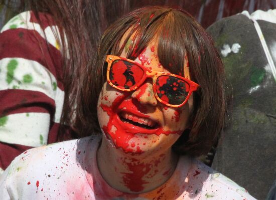 Holi festival of colors in Vladivostok