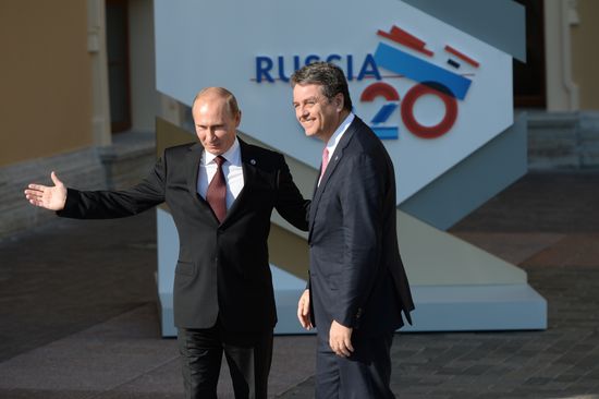 Official welcome of G20 leaders by Vladimir Putin
