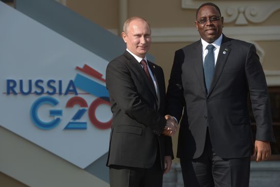 Official welcome of G20 leaders by Vladimir Putin