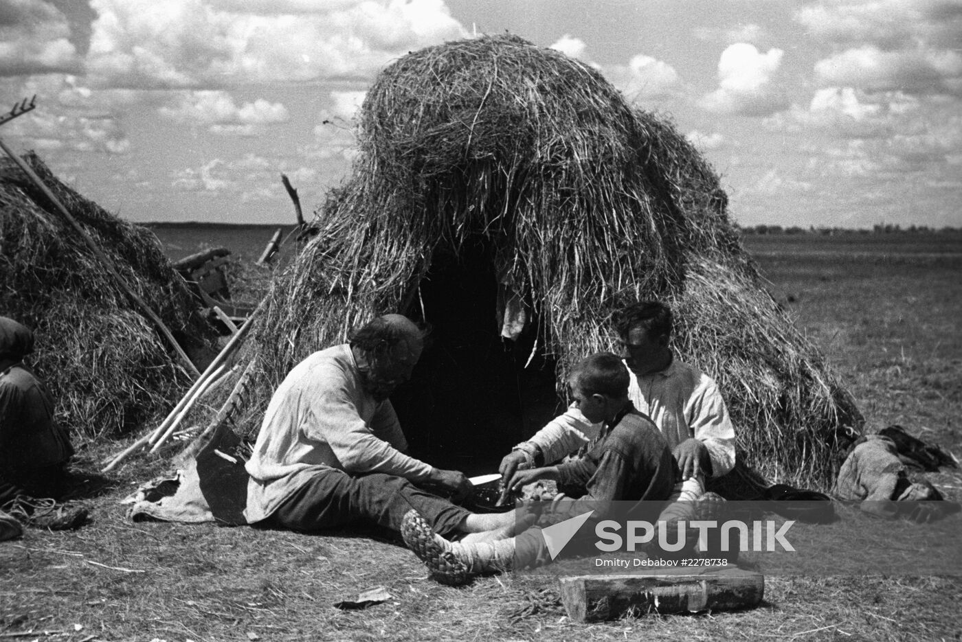 During hay harvesting