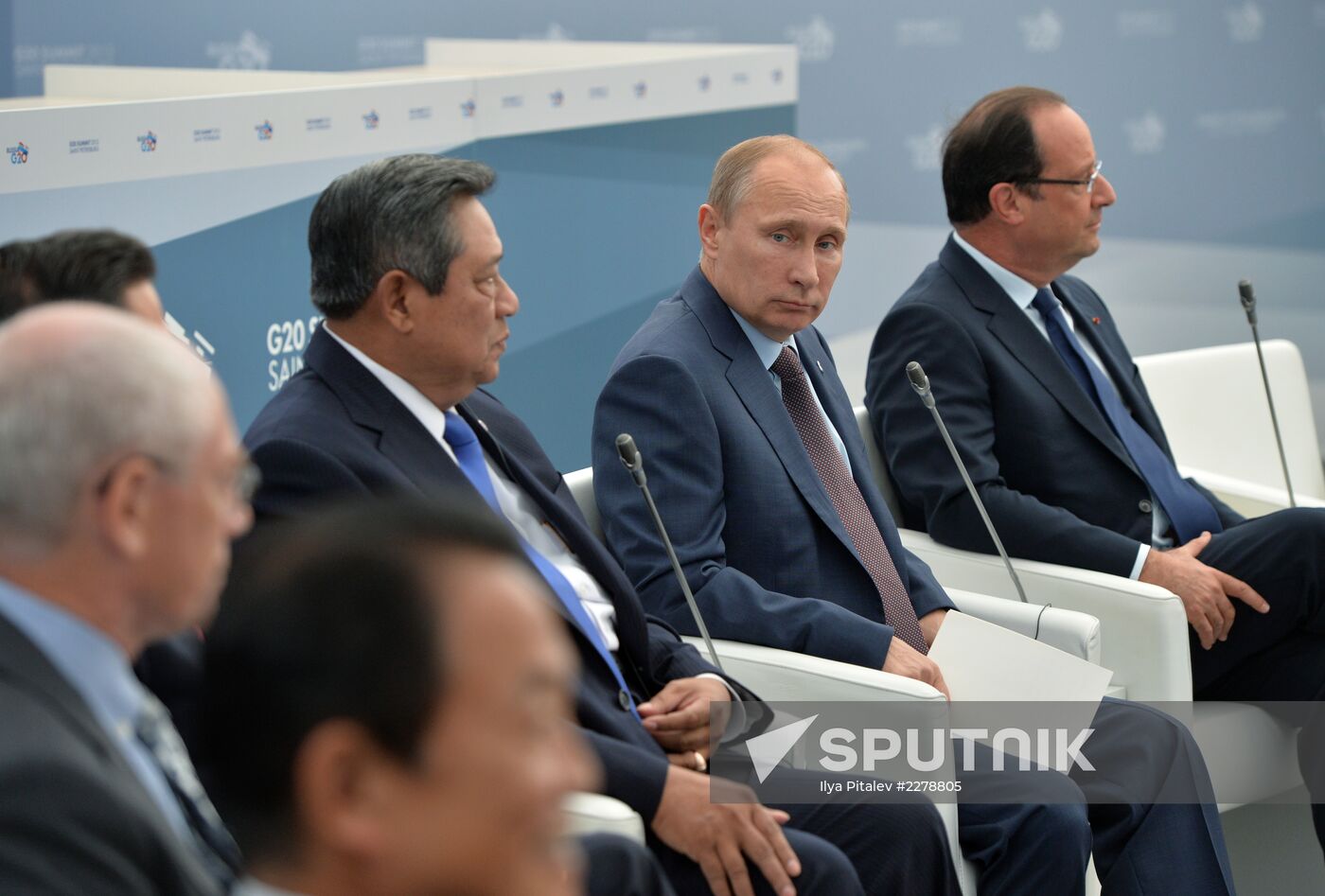 Vladimir Putin meets with Business 20 and Labour 20