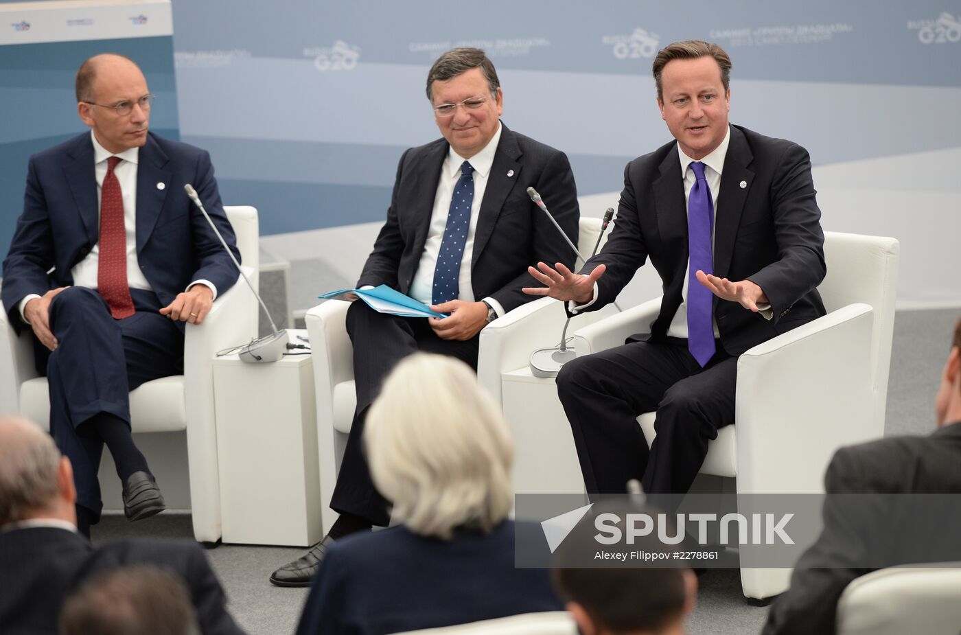 Vladimir Putin meets with Business 20 and Labour 20