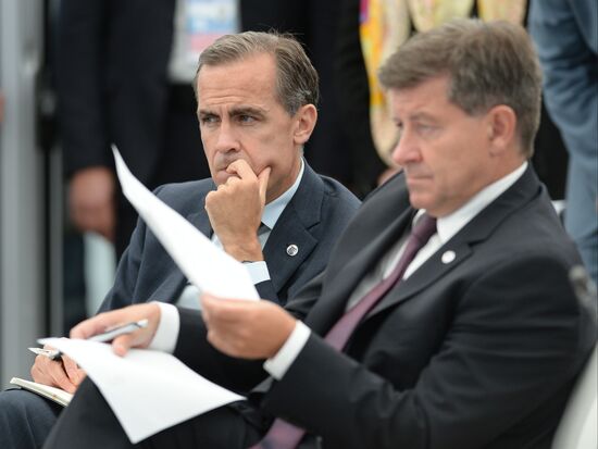 Vladimir Putin meets with Business 20 and Labour 20