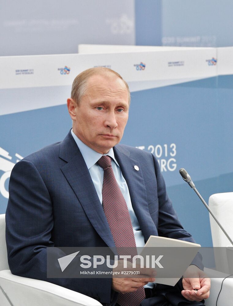 Vladimir Putin meets with Business 20 and Labour 20