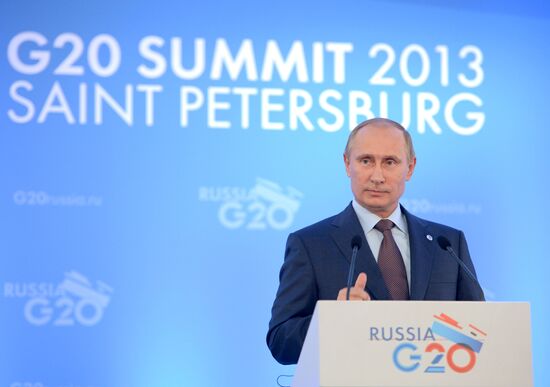 Press conference by Vladimir Putin on G20 Summit outcomes