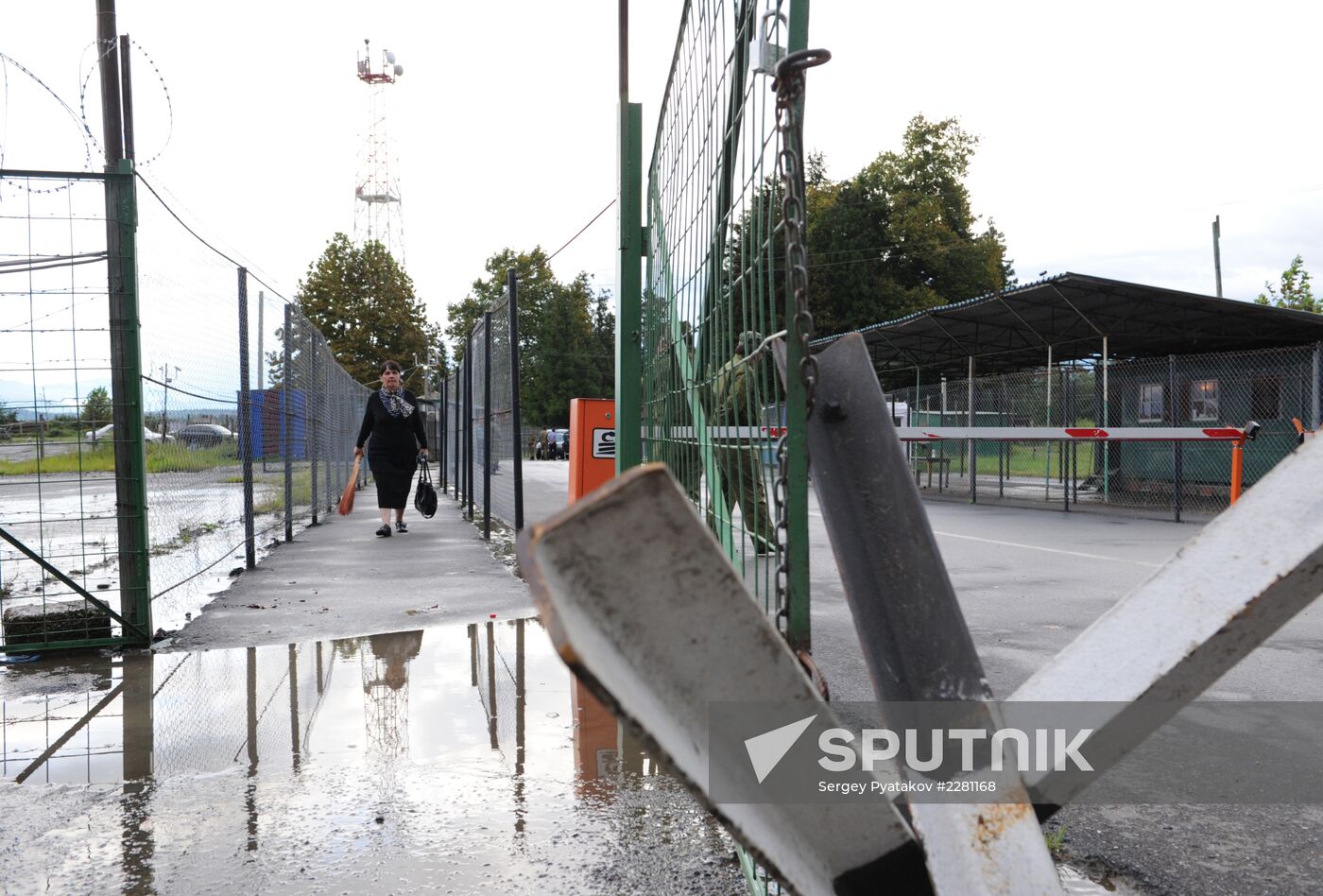 Ingur border checkpoint in Galsky District, Republic of Abkhazia