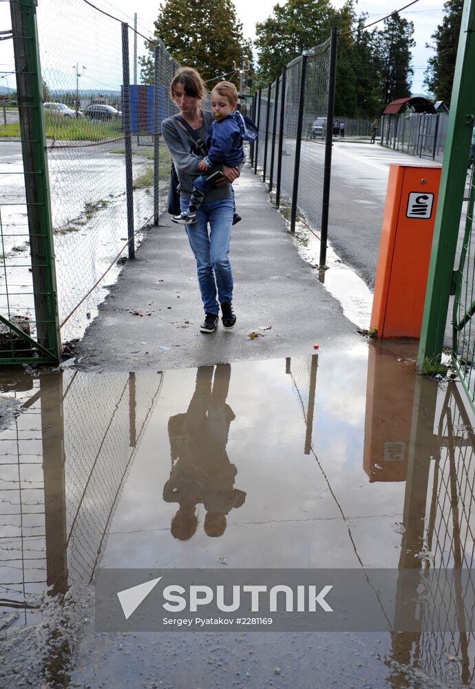 Ingur border checkpoint in Galsky District, Republic of Abkhazia