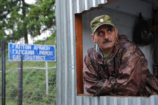 Ingur border checkpoint in Galsky District, Republic of Abkhazia