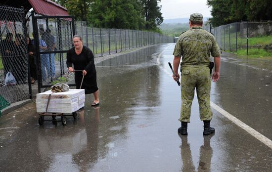 Ingur border checkpoint in Galsky District, Republic of Abkhazia