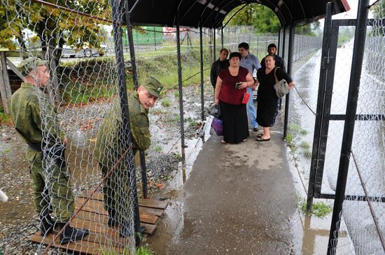 Ingur border checkpoint in Galsky District, Republic of Abkhazia