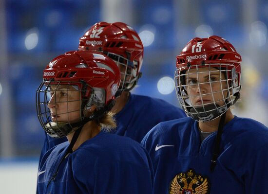 Hockey. Training session of women's national team