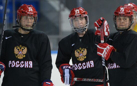 Hockey. Training session of women's national team