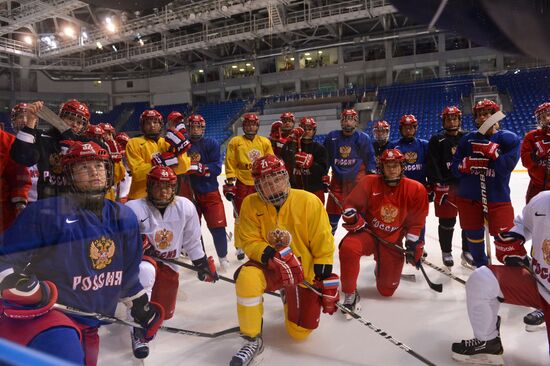 Hockey. Training session of women's national team