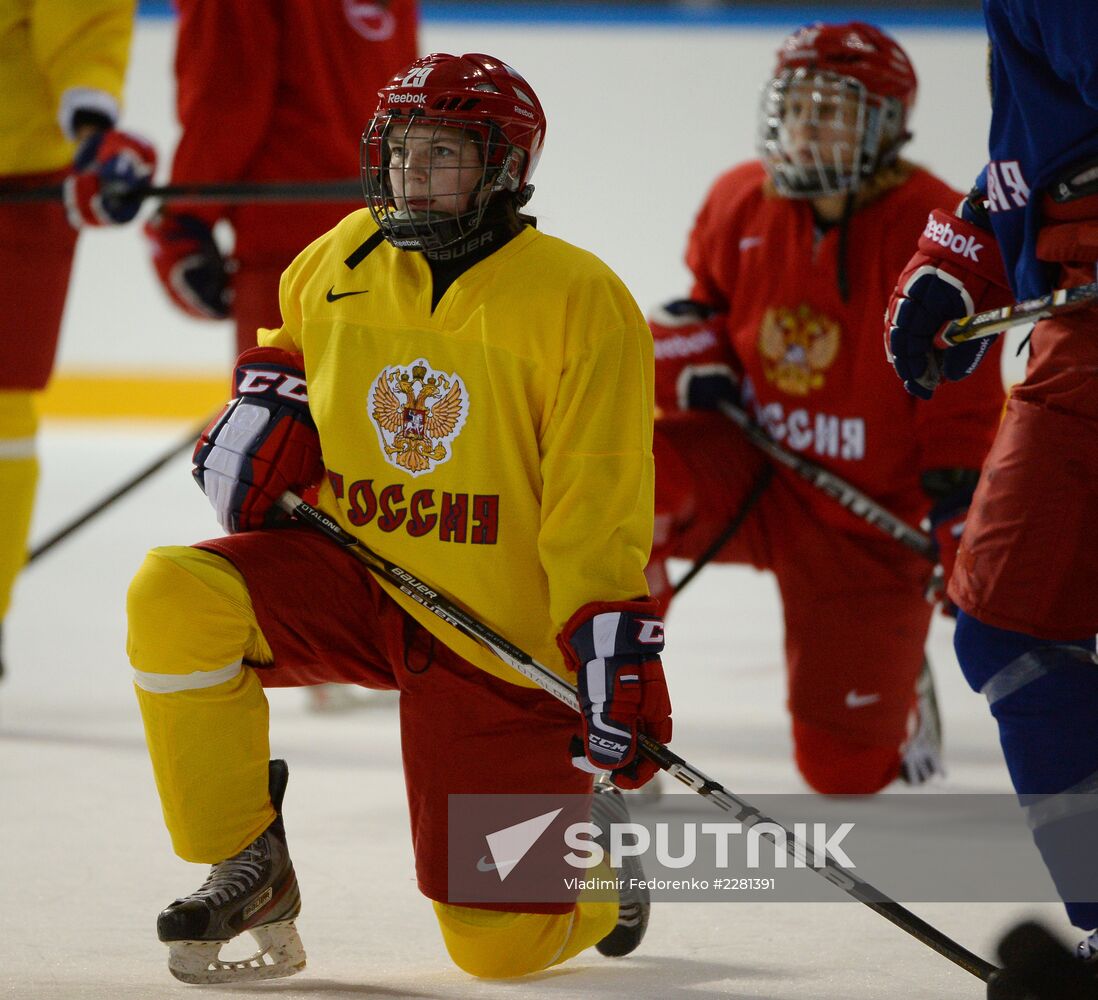 Hockey. Training session of women's national team