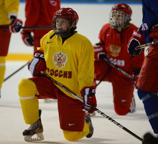 Hockey. Training session of women's national team