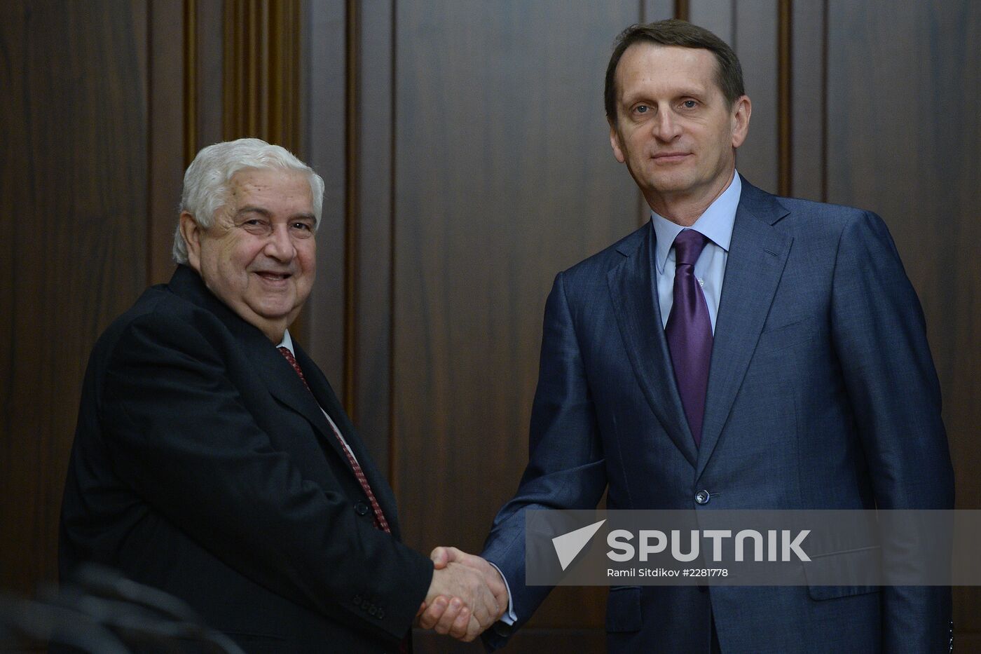 Sergei Naryshkin meets with Syria's Walid Muallem