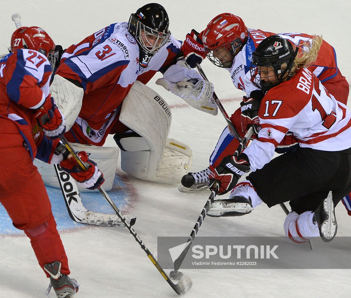 Ice hockey. Women. Russia vs. Canada friendly match